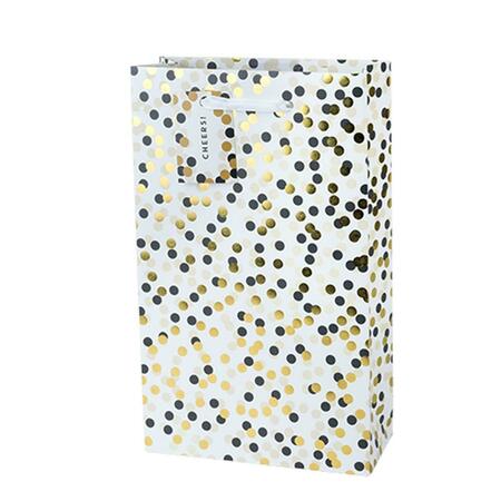 CAKEWALK Tuxedo Dot Double Wine Bag, White 5076